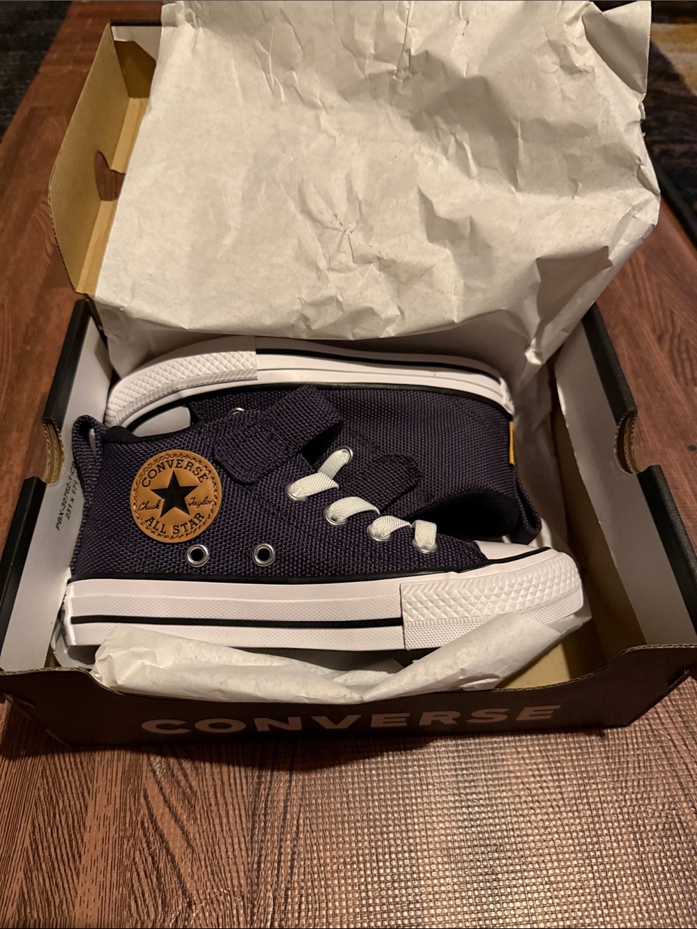 Converse Kids Black High Top Sneakers with White Sole